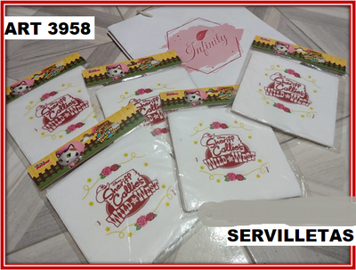 ART 3958 SERVILLETA X20 GATITA CHERIF