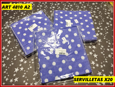 ART 4810 SERVILLETA X20 AZUL LUNARES