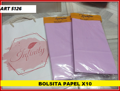 ART 5126 BOLSA PAPEL ROSA CLARO X10