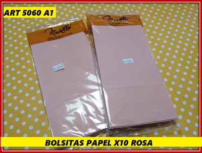 ART 5060 BOLSA PAPEL ROSA BEBE X10