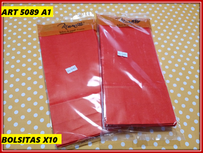 ART 5089 BOLSA PAPEL ROJA X10