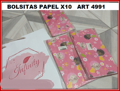 ART 4991 BOLSITAS PAPEL DOCTORA JUGUETE X10
