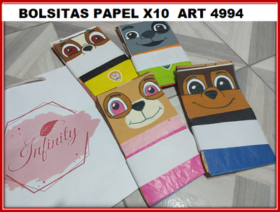 ART 4994 BOLSITAS PAPEL PAW PATROL X10