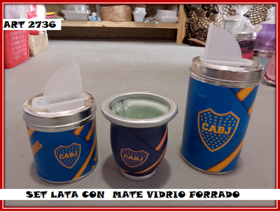 ART 2736 SET CON MATE VIDRIO FORRADO