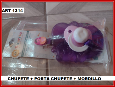 ART 1314 PORTA CHUPETE + CHUPETE + MORDISCO