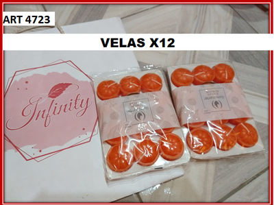 ART 4723 VELAS X12 ANARANJADO