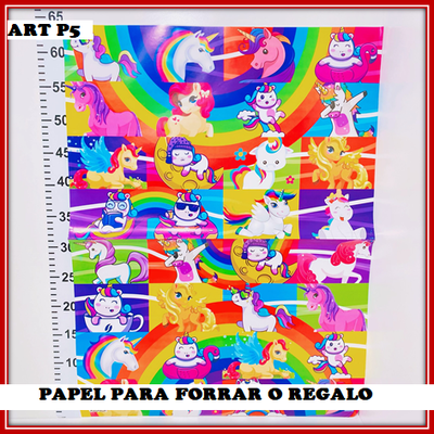 ART P5 PAPEL PARA FORRAR O DE REGALO UNICORNIO