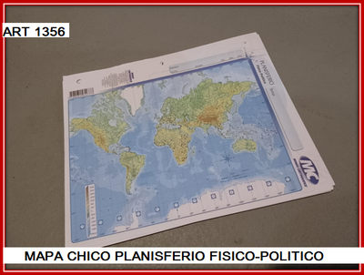 ART 1356 MAPA N°3 PLANISFERIO FISICO POLITICO X1
