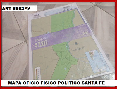 ART 5552 MAPA OFICIO SANTA FE FISICO POLITICO X1