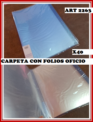 ART 2263 CARPETA OFICIO CON 40 FOLIOS