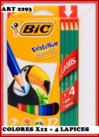 ART 2293 COLORES X12 + 4 LAPICES