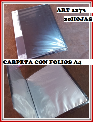 ART 1273 CARPETA A4 CON 20 FOLIOS