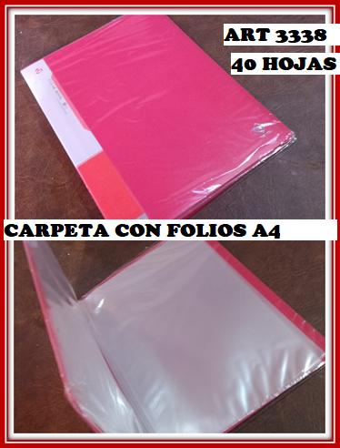 ART 3338 CARPETA A4 CON 40 FOLIOS