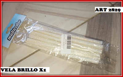 ART 2829 VELA FINA CON BRILLO BLANCA X1