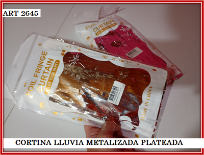 ART 2645 CORTINA LLUVIA METALIZADA PLATEADA