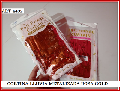 ART 4492 CORTINA LLUVIA METALIZADA ROSA GOLD