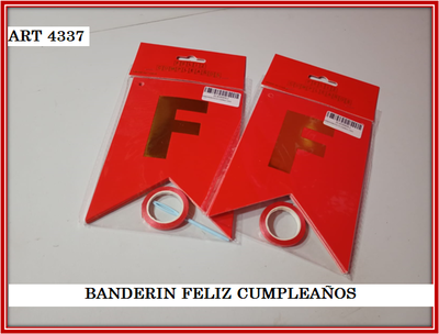 ART 4337 BANDERIN FELIZ CUMPLEAÑOS ROJO