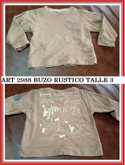 ART 2988 BUZO RUSTICO BEBE TALLE 3