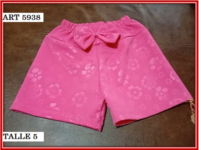 ART 5938 SHORT BEBE CON MOÑO TALLE 5