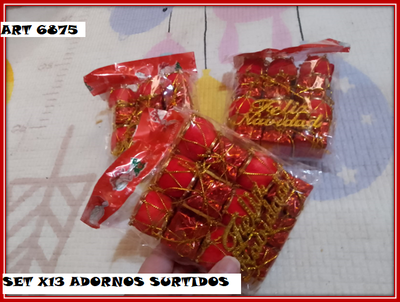 ART 3682 ADORNOS SURTIDOS X12 DORADOS