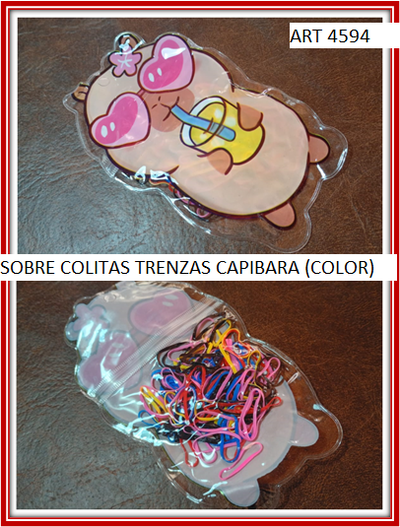 ART 4594 SOBRE CON COLITAS TRENZAS CAPIBARA (COLOR)
