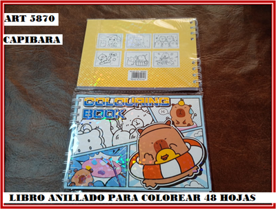 ART 5870 LIBRO ANILLADO PARA COLOREAR 48 HOJAS CAPIBARA