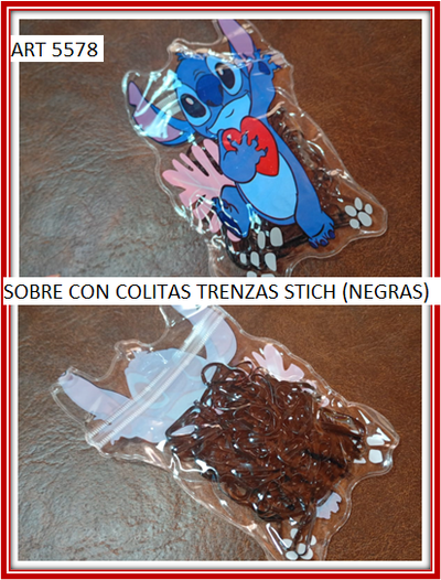 ART 5578 SOBRE CON COLITAS TRENZAS CSTICH (NEGRAS)