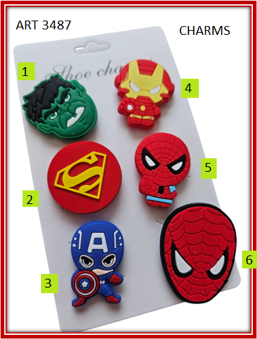 ART 3487 CHARMS CROCS AVENGER POR UNIDAD