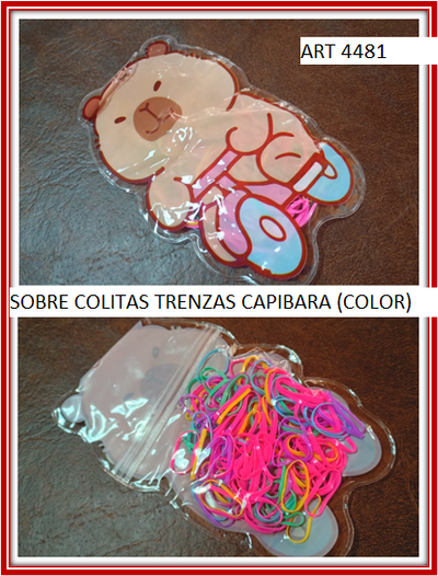 ART 4481 SOBRE CON COLITAS TRENZAS CAPIBARA (COLOR)