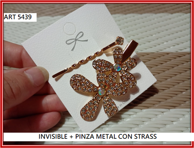 ART 5439 INVISIBLE + PINZA METAL CON STRASS