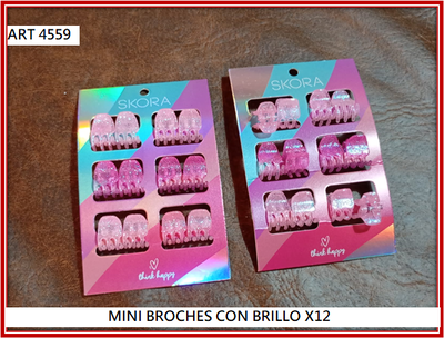 ART 4559 MINI BROCHES CON BRILLO X12