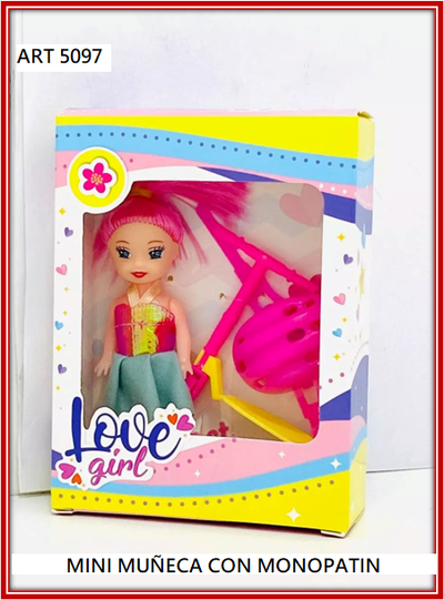 ART 5097 MINI MUÑECA CON MONOPATIN