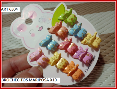ART 6504 BROCHECITOS MARIPOSAS X10