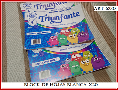 ART 6230 BLOCK DE HOJAS BLANCAS X20