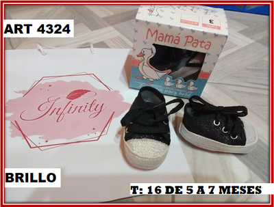 ART 4324 ZAPATILLAS NO CAMINANTE CON BRILLO TALLE 3 (de 5 a 7 meses)