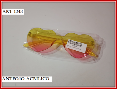 ART 1243 ANTEOJO ACRILICO CORAZON DEGRADE 