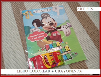 ART 2129 LIBRO COLOREAR + CRAYONES X6