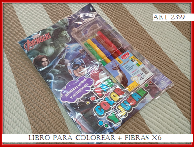 ART 2359 LIBRO COLOREAR + FIBRAS X6