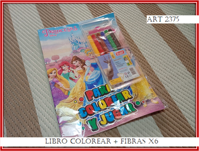 ART 2375 LIBRO PARA COLOREAR + FIBRAS X6