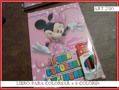 ART 2310 LIBRO COLOREAR + 6 COLORES