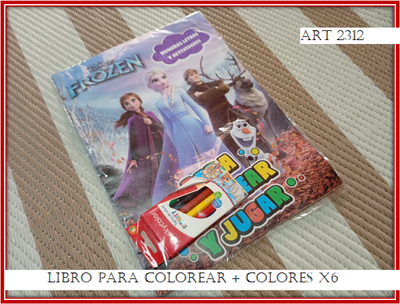 ART 2312 LIBRO PARA COLOREAR + COLORES X6