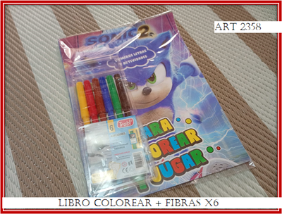 ART 2358 LIBRO PARA COLOREAR + FIBRAS X6