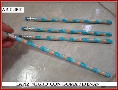 ART 3841 LAPIZ NEGRO CON GOMA SIRENAS