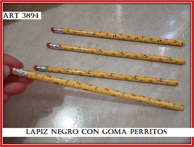 ART 3894 LAPIZ NEGRO CON GOMA PERRITOS