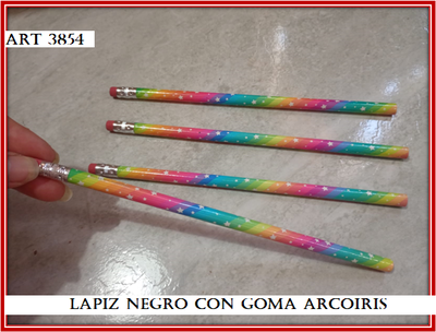 ART 3854 LAPIZ NEGRO CON GOMA ARCOIRIS
