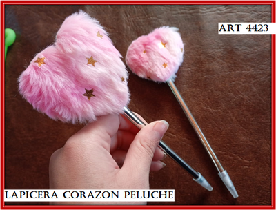 ART 4423 LAPICERA CORAZON PELUCHE