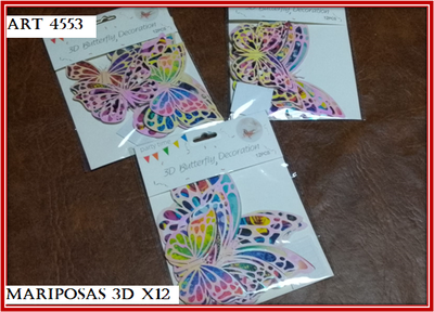 ART 4553 MARIPOSAS 3D X 12
