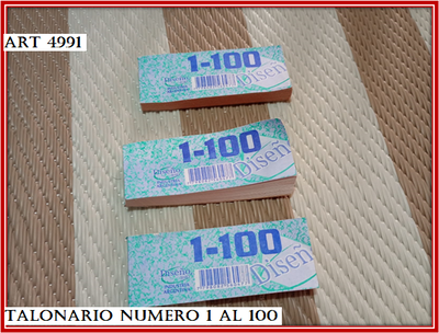 ART 4991 TALONARIO NUMERO 1 AL 100