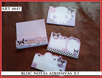 ART 6647 BLOC NOTAS ADHESIVAS X3  KUROMY