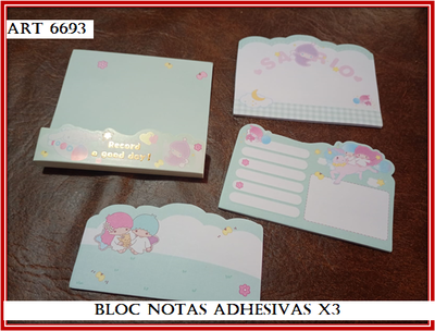 ART 6693 BLOC NOTAS ADHESIVAS X3 ANGELS